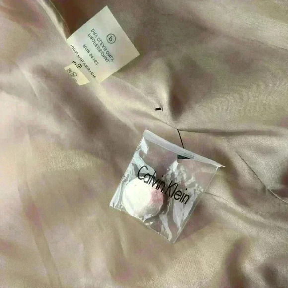 Calvin Klein Womens Blazer Size 4 Beige White Single Breasted Lace Overlay‎ - Picture 7 of 11